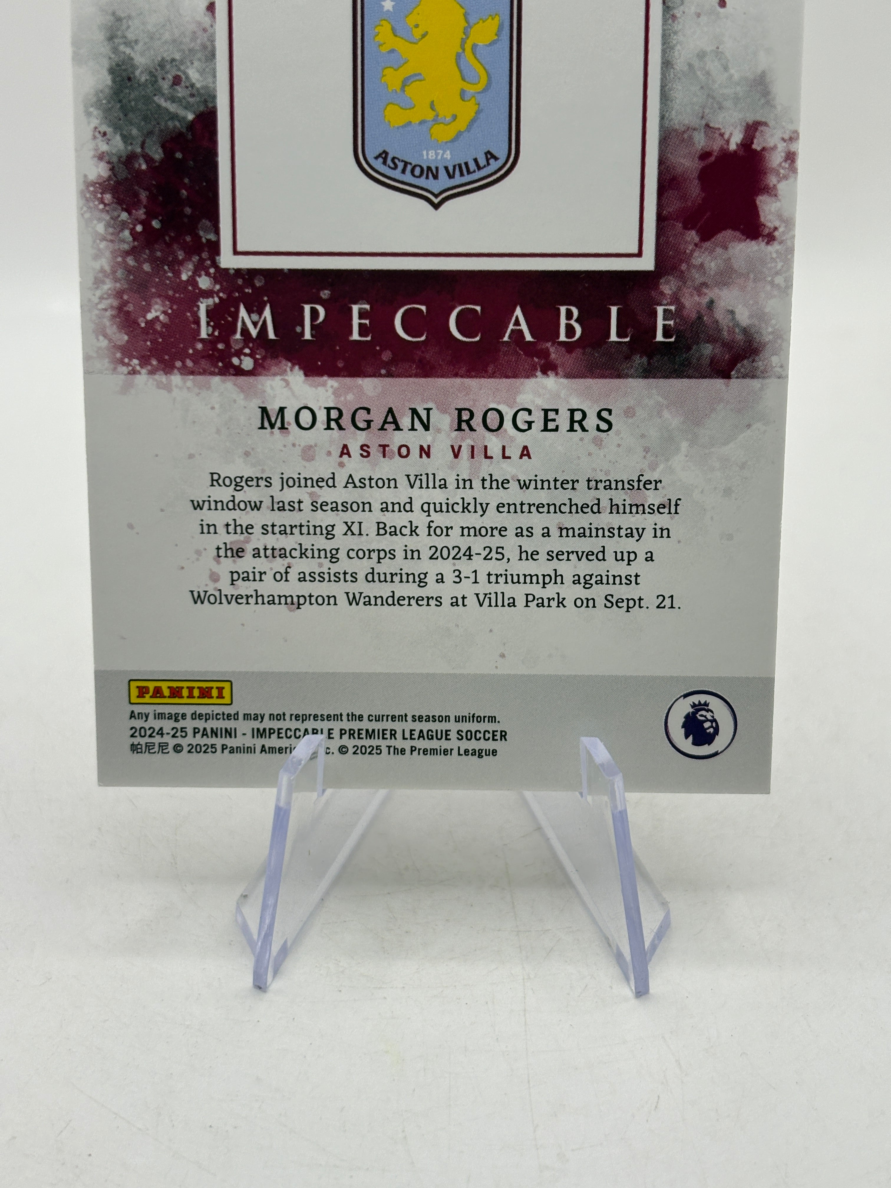 2024-25 Panini Impeccable Premier League Soccer - #8 Morgan Rogers /65, photo 4